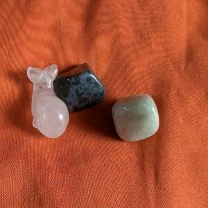 Tumbled Gemstone Trio - Rose Quartz, Moss Agate, Green Aventurine